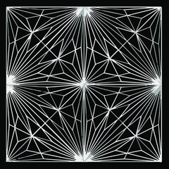 Black and white geometric pattern.