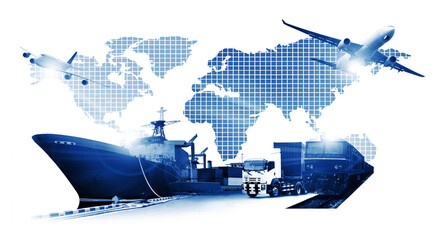 The world logistics  background or transportation Industry or shipping business, Container Cargo ...