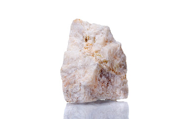 macro mineral stone Wollastonite on a white background