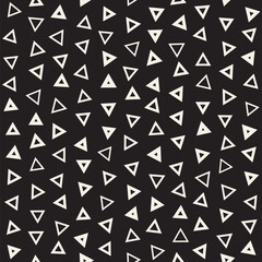 Fototapeta premium Seamless chaotic patterns. Randomly scattered geometric shapes. Abstract retro background design