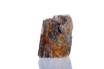 macro mineral stone Kyanite on a white background