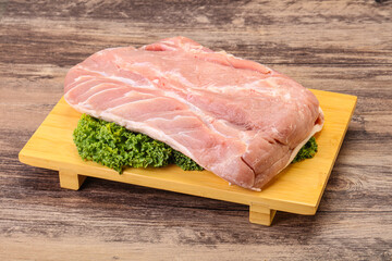 Raw pork loin for cooking