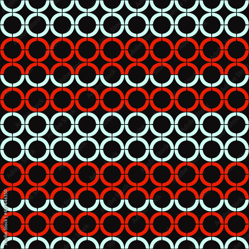 Aufkleber red and white cilrces same pattern. vector ornament with red or white round shapes.