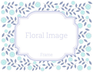 カラフルな草花のメッセージカード　背景　フレーム　