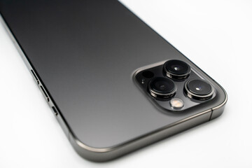 Close up of smartphone camera triple lens