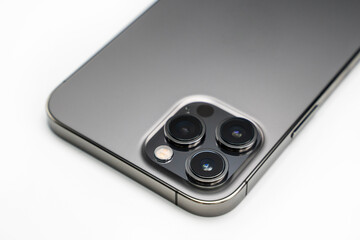 Close up of smartphone camera triple lens