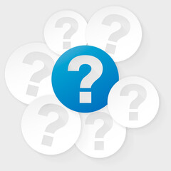 Question mark flat design icon with long shadow vector