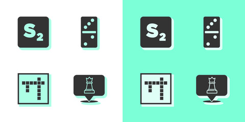 Set Chess, Bingo, and Domino icon. Vector