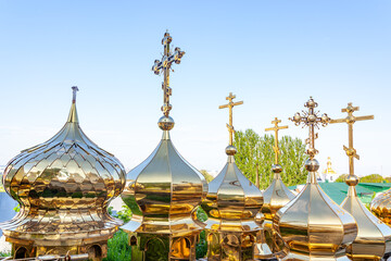 Christian church with golden domes