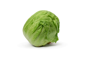 Obraz premium fresh iceberg salad isolated on white background.