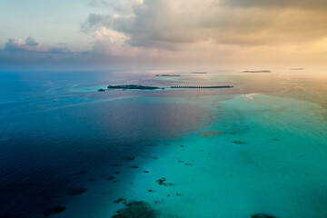Aerial view, Hurawalhi Island Resort, Lhaviyani Atoll, Maldives, Indian Ocean, Asia