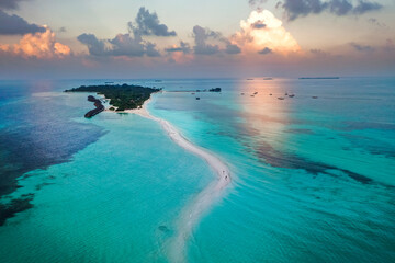 Aerial view, Kuredu, Lhaviyani Atoll, Maldives, Indian Ocean, Asia