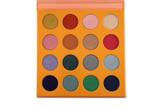 Top View Of A Bright Eye Shadow Palette