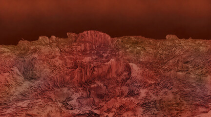 Mars landscape, science fiction illustration © neurostructure