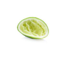 Limes with slices isolated on white background.