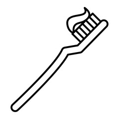 Vector Toothbrush Outline Icon Design