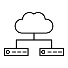 Vector Cloud Data Outline Icon Design