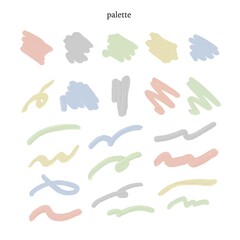 アクリル絵具のパレット風ベクター素材	
