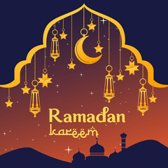 ramadan kareem Vector Design For Banner, Background, can be used as a card, and web. additional to the design of the Ramadan kareem, Eid al-Fitr and Eid al-Adha. vector