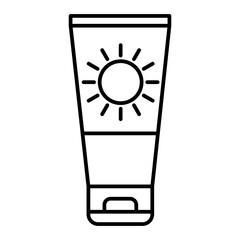 Vector Sunscreen Outline Icon Design