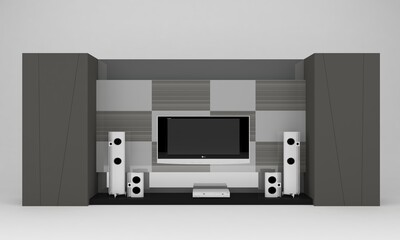 Fototapeta premium LCD TV rack interior Wall