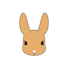 茶色のウサギの顔