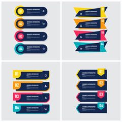Pack infographic element template vector.	
