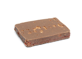 Chocolate wafer biscuits isolated on white background.