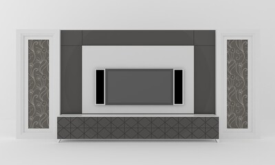 LCD TV rack interior Wall