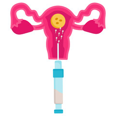 Artificial insemination Vector Icon Design, In Vitro Fertilization Symbol on White Background, Pregnancy and obstetrician Sign, Embryo Transfer Concept, test tube baby procedure stock illustration