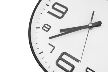 Round clock isolated on white background 