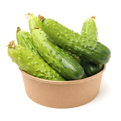 Green cucumber on the white background