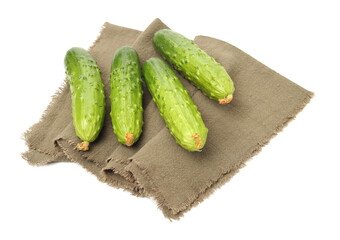 Green cucumber on the white background