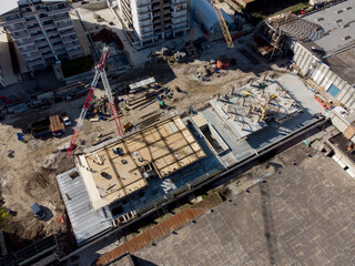 construction site seen from above photographed with drone