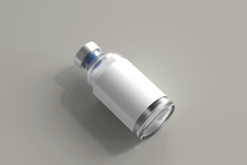 Glass Vial Bottle 3D Rendering