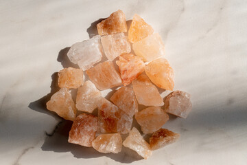 Organic Himalayan mineral salt crystals as cooking or healthy ingredient