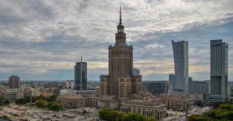 Stolica polski Warszawa, widok z lotu ptaka na miejski widok © Roman