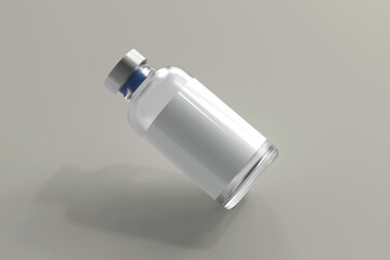 Glass Vial Bottle 3D Rendering