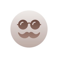 Hipster Mask Vector Gradient Round Icon. Hotel and Services Symbol EPS 10 