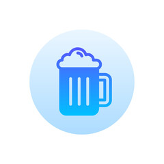 Beer Mug Vector Gradient Round Icon. Hotel and Services Symbol EPS 10 