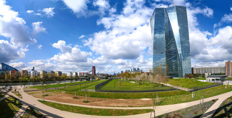 Frankfurt Main Panorama Mit Europischer