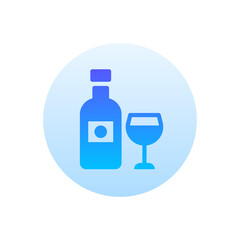 Drink Vector Gradient Round Icon. Hotel and Services Symbol EPS 10 