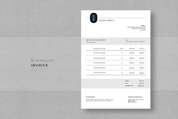 Fotobehang Minimalist Invoice  Easy to edit and customise, with a single page invoice design, - A4 Size  - Print Ready - 300 DPI - Easy to Use - Free Font Used © AhsanjayaCorp