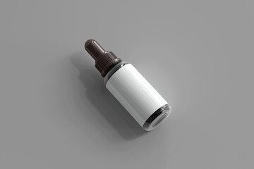 Dropper Bottle with Blank Label 3D Rendering