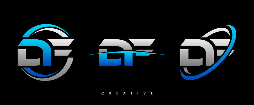 DF Letter Initial Logo Design Template Vector Illustration