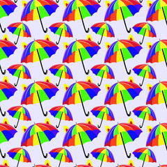 Pattern of open umbrellas. Rain umbrellas. For printing on fabric.