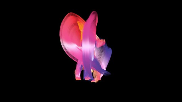 Abstract paint brush hip hop dancer, Luma Matte attached