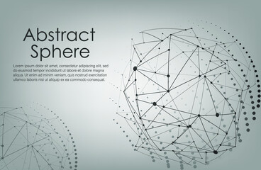 Abstract vector background. Card in a futuristic style. Elegant background for business presentations. Lines, point, plane in 3D space. security protection. global news. vector