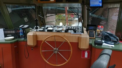 Amsterdam, Netherlands - November 01, 2019: view on the city architecture from channel boat at the autumn weather