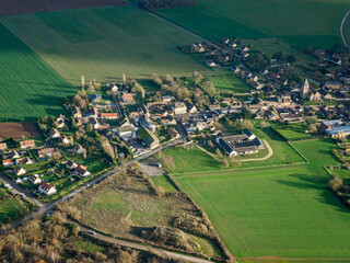 vue aérienne de Goussanville en Eure-et-Loir en France